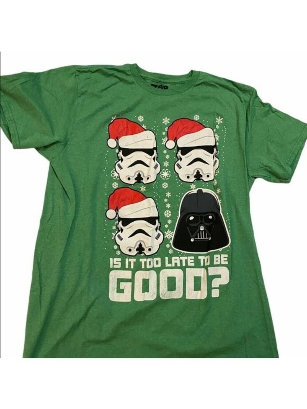 Star Wars Holiday Tee Large Storm Troopers Darth Vader